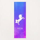 Personalisierter Lila Himmel Rainbow Unicorn Yogamatte (Vorderseite)
