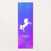 Personalisierter Lila Himmel Rainbow Unicorn Yogamatte (Rückseite)