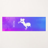 Personalisierter Lila Himmel Rainbow Unicorn Yogamatte (Vorderseite (Horizontal))