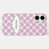 Personalisierter Lila Karierter TelefonCase Case-Mate iPhone Hülle (Rückseite (Horizontal))