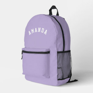 Personalisierter lila Kinder-Rucksack für den Schu Bedruckter Rucksack