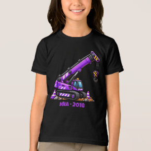 Personalisierter lila kleiner Kran Tri-Blend Shirt