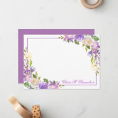 Personalisierter Lila Lavendel Mitteilungskarte (Vorderseite/Rückseite Beispiel)