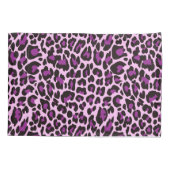 Personalisierter lila Leopard-Druck-Glitzer Kissenbezug (Rückseite)