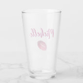 Personalisierter Lila Lippendruck Glas (Rückseite)