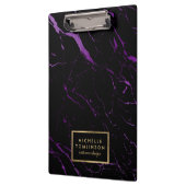 Personalisierter, Lila Marmordesigner Klemmbrett (Links)