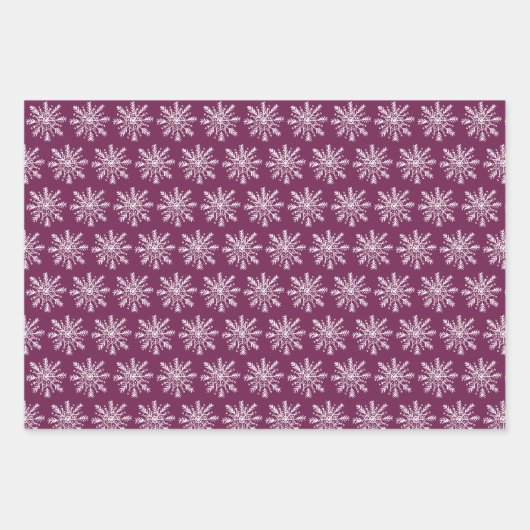 Personalisierter Lila Mauve Frohe Weihnachtsbaum Geschenkpapier Set (Vorderseite 3)