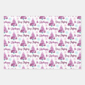Personalisierter Lila Mauve Frohe Weihnachtsbaum Geschenkpapier Set (Vorderseite 2)