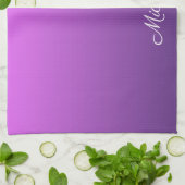 Personalisierter lila Ober Geschirrtuch (Gefaltet)