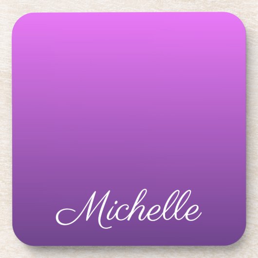 Personalisierter lila Ober Getränkeuntersetzer (Vorderseite)