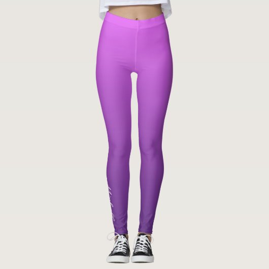 Personalisierter lila Ober Leggings (Vorderseite)