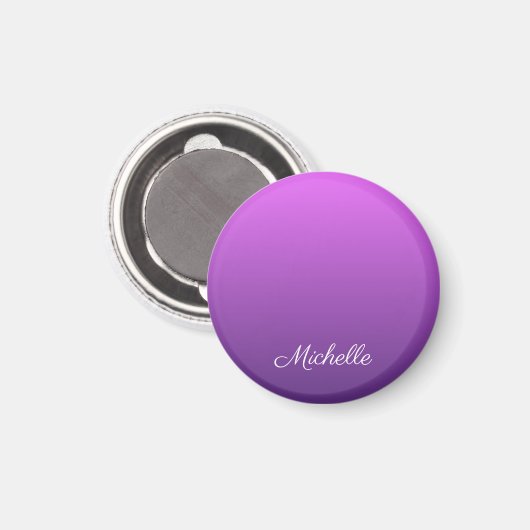 Personalisierter lila Ober Magnet (Vorderseite/Rückseite)