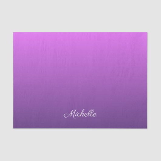 Personalisierter lila Ober Seidenpapier (Vorderseite)