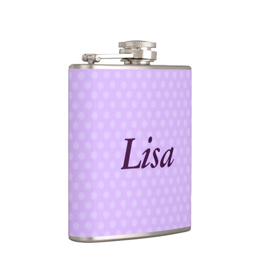 Personalisierter Lila Polka Dot Flask Flachmann (Rechts)