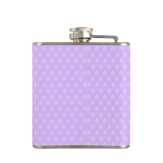 Personalisierter Lila Polka Dot Flask Flachmann (Rückseite)