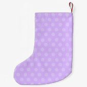Personalisierter Lila Polka Dot Strumpf Kleiner Weihnachtsstrumpf (Rückseite)