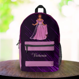 Personalisierter lila Prinzessinnen-Rucksack für M Bedruckter Rucksack