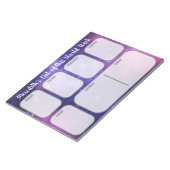 Personalisierter Lila Raumplaner Notizblock (angewinkelt)