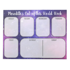 Personalisierter Lila Raumplaner Notizblock