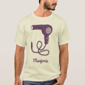 Personalisierter Lila Retro Haartrockner Haartrock T-Shirt (Vorderseite)