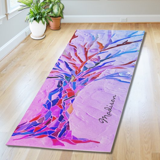 Personalisierter Lila rosa Yoga-Mat Yogamatte