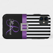 Personalisierter lila schwarzer Case-Mate iPhone hülle (Rückseite (Horizontal))