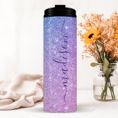 Personalisierter Lila Sparkle Thermosbecher