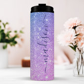 Personalisierter Lila Sparkle Thermosbecher