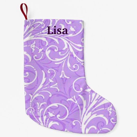 Personalisierter Lila Strumpf Kleiner Weihnachtsstrumpf (Vorderseite)