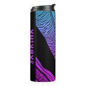 Personalisierter Lila und blauer Wave Thermal Tumb Thermosbecher (Nach links gedreht)