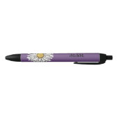 Personalisierter Lila und gelber Daisy Pen Kugelschreiber (Unterseite)