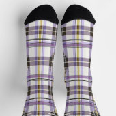 Personalisierter Lila und gelber Tartan Karierter Socken (Oben)