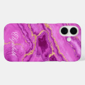 Personalisierter Lila und rosa Marmor Case-Mate iPhone Hülle (Rückseite (Horizontal))