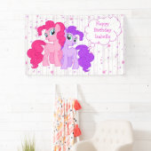 Personalisierter Lila und rosafarbener Pony Happy  Banner (Insitu)