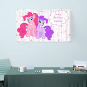 Personalisierter Lila und rosafarbener Pony Happy  Banner (Messeveranstaltung)