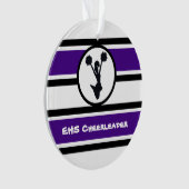 Personalisierter Lila und schwarzer Cheerleader Or Ornament (Vorderseite)