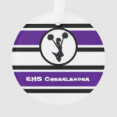 Personalisierter Lila und schwarzer Cheerleader Or Ornament (Vorderseite)
