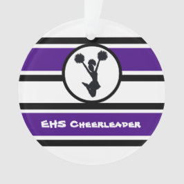 Personalisierter Lila und schwarzer Cheerleader Or Ornament