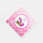 Personalisierter Lila Unicorn Happy Birthday Serviette (Ecke)