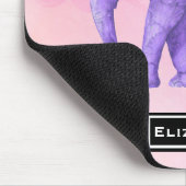 Personalisierter Lila Wasserfarbenelephon Mousepad (Ecke)