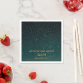 Personalisierter Lila Wedding Confetti Gold Glitze Serviette (Beispiel)