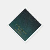 Personalisierter Lila Wedding Confetti Gold Glitze Serviette (Ecke)