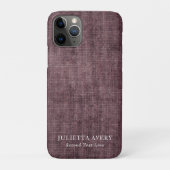 Personalisierter Lila Wein Rustikale Textur Case-Mate iPhone Hülle (Rückseite)
