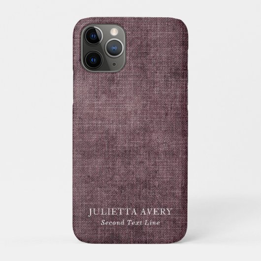 Personalisierter Lila Wein Rustikale Textur Case-Mate iPhone Hülle (Rückseite)