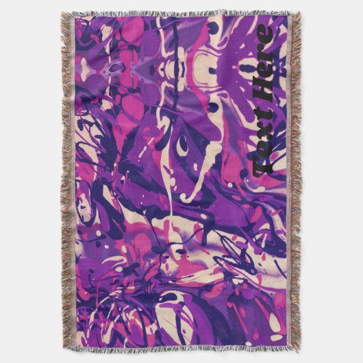 Personalisierter Lila, weißer und rosafarbener Spr Decke (Vorderseite Vertikal)