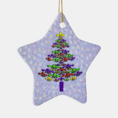 Personalisierter Lilien-Weihnachtsbaum-Stern Keramik Ornament (Rechts)