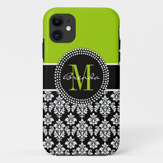 Personalisierter Limoner grüner schwarzer Case-Mate iPhone Hülle (Rückseite)