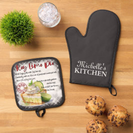 Personalisierter Limoner Kuchen Backrezeptur Ofenhandschuh & Topflappen-Set