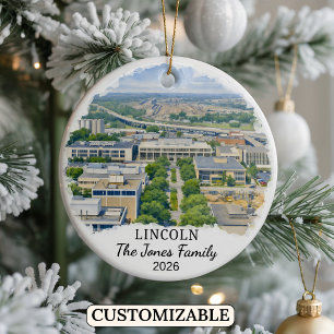 Personalisierter Lincoln-Schmuck, Benutzerdefinier Keramik Ornament
