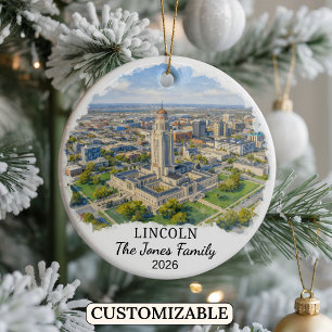 Personalisierter Lincoln-Schmuck, Benutzerdefinier Keramik Ornament